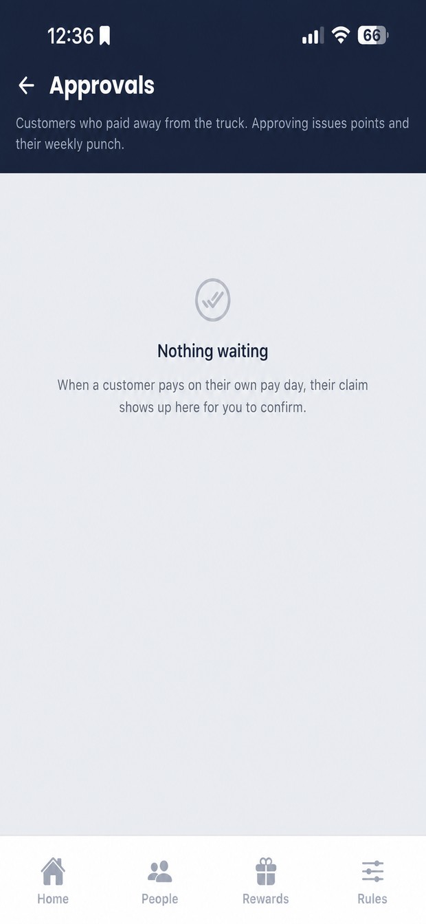 Payments made away from the truck