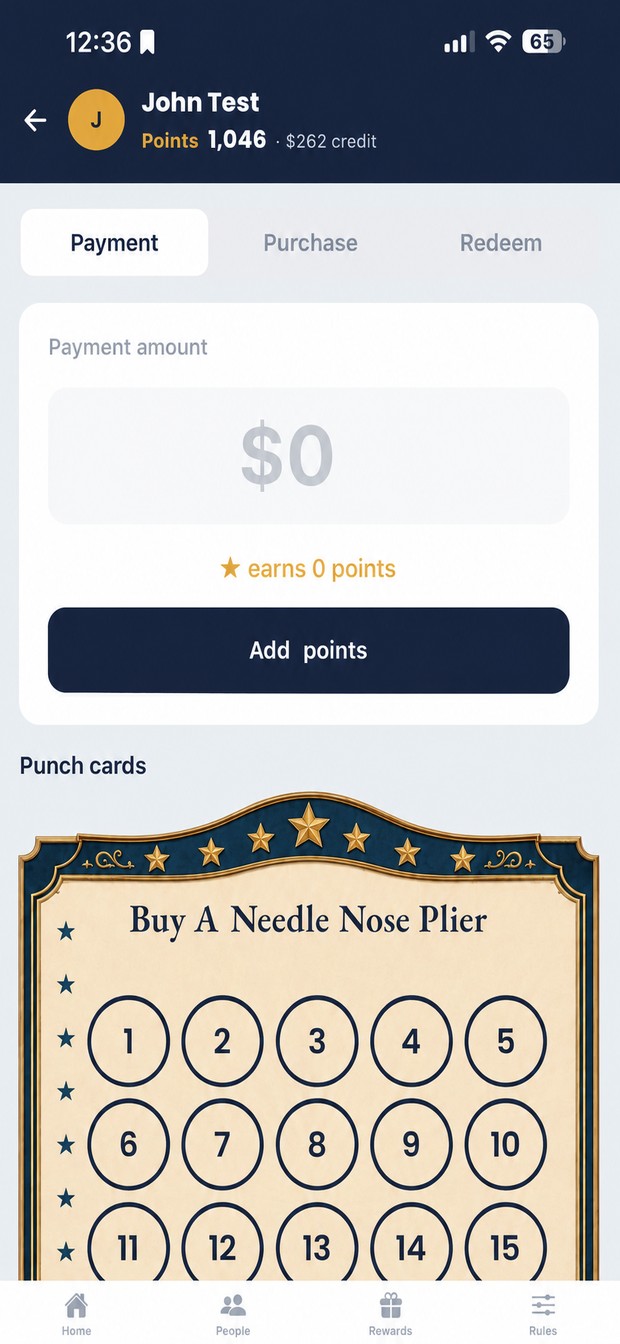 Adding a purchase or a payment